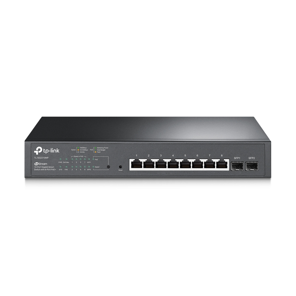 TP-Link TL-SG2210MP Gigabitowy Przełącznik Smart JetStream, 8 portów PoE+, 2 Sloty SFP