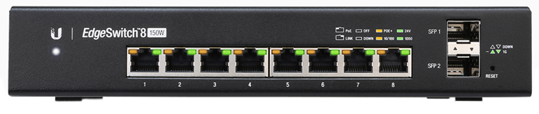 Ubiquiti EdgeSwitch 8-150W 8 gigabitowych portów PoE, 2x SFP