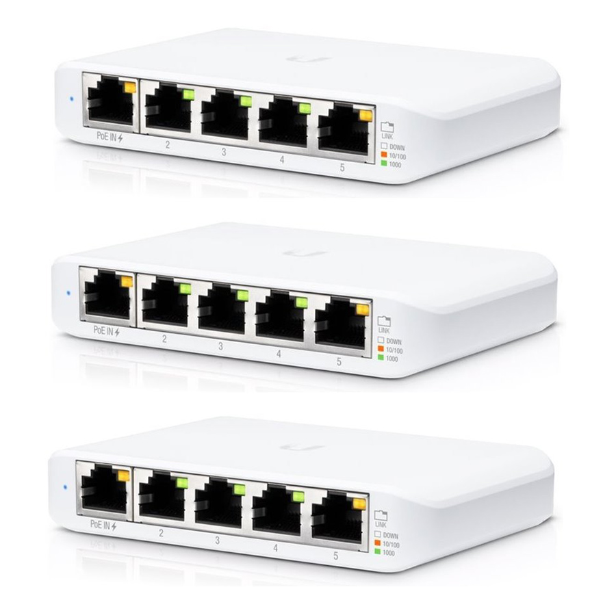 Ubiquiti USW-Flex-Mini-3 switch (przełącznik) UniFi 5x GE, 1x PoE IN (3-pak)