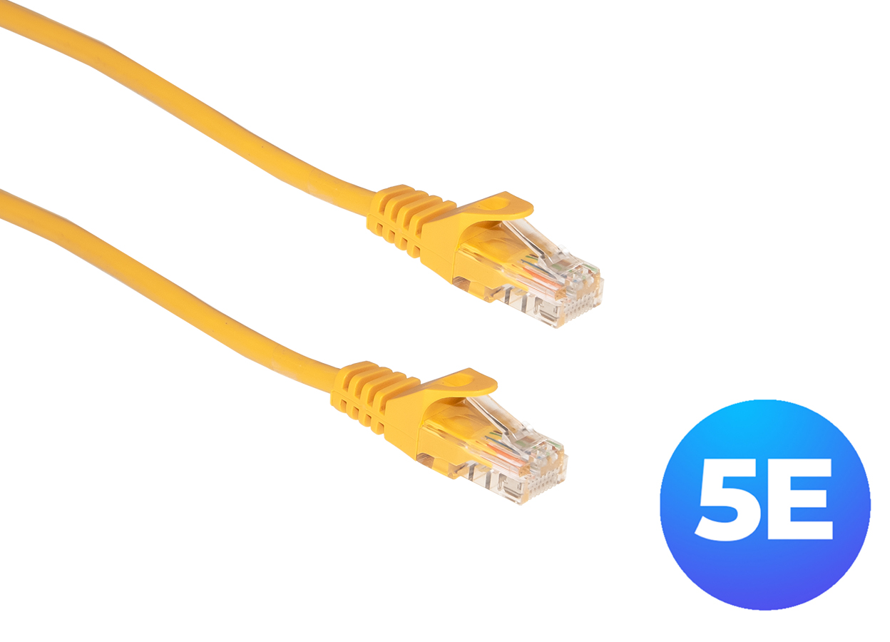 UltraLAN patch cord U/UTP kat. 5e 20m żółty, miedziany