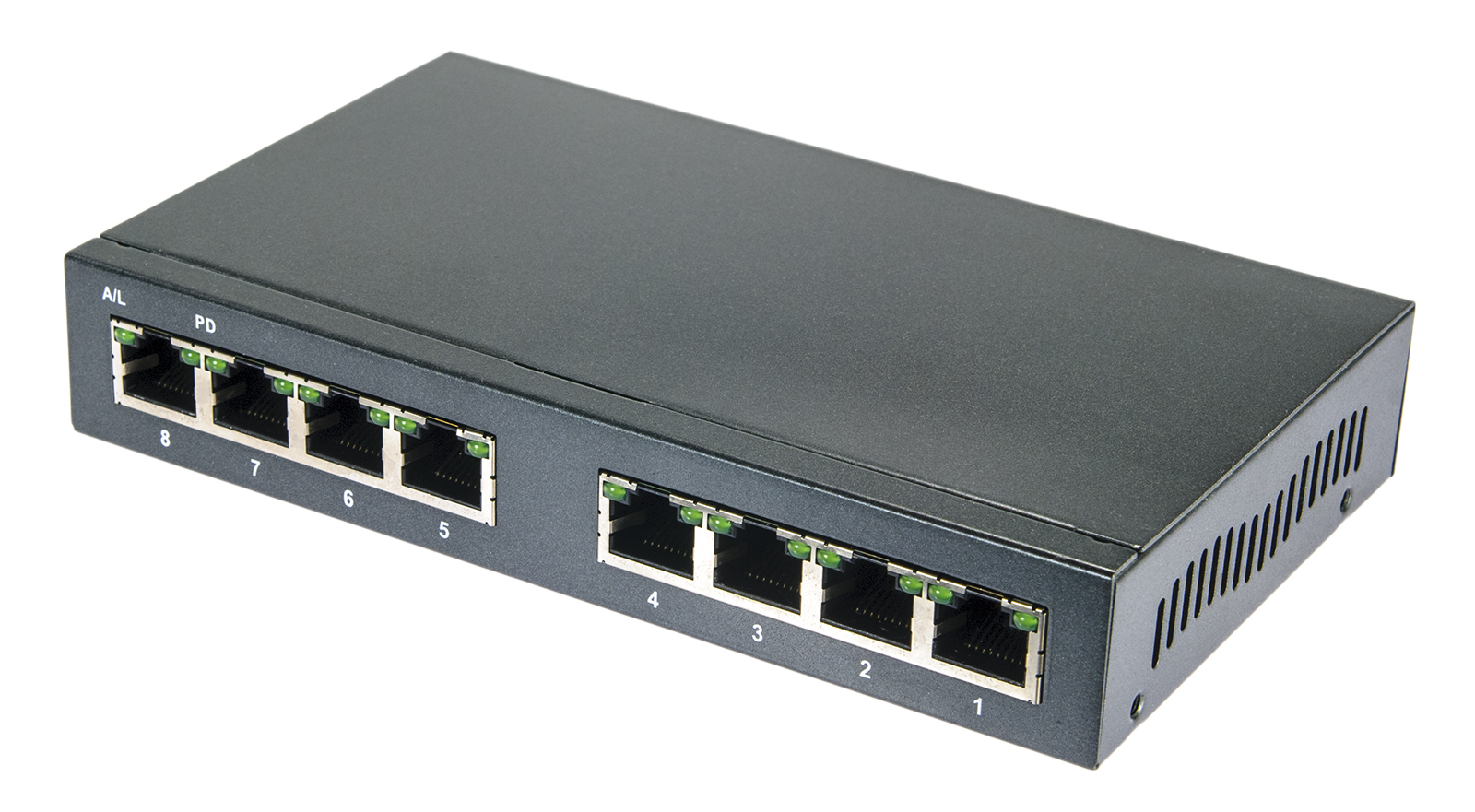 Uplink PoE Switch 7x PoE GE 1x Uplink GE 12-60V