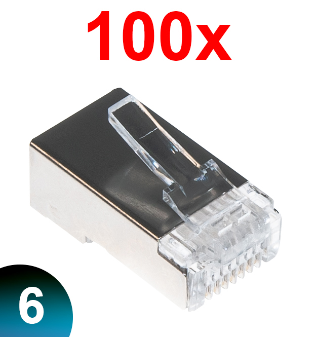 Wtyk RJ45 ekranowany na drut FTP kat.6 100 szt.