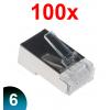 Wtyk RJ45 FTP ekranowany przelotowy / modularny, na drut, kat. 6, 100 szt.
