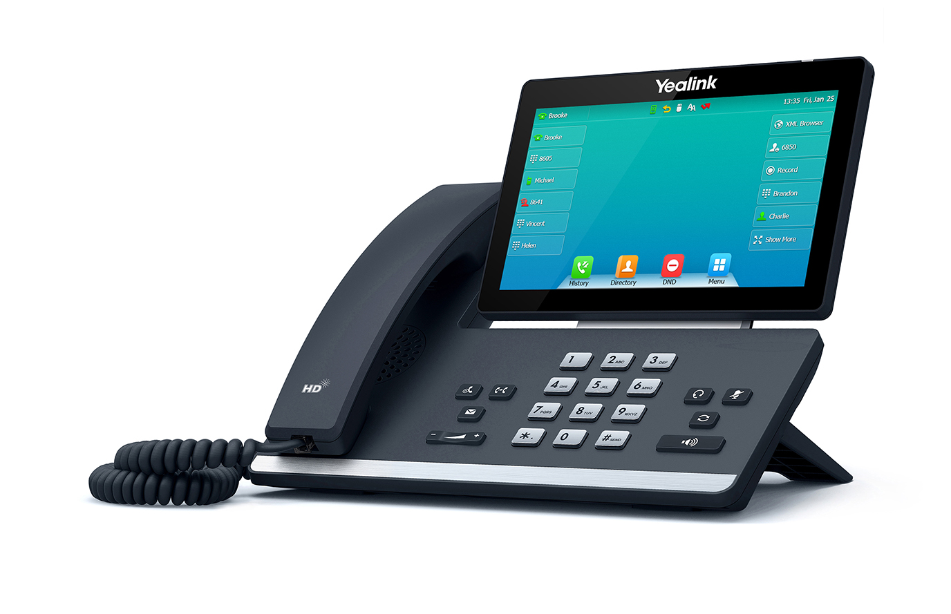 Yealink SIP-T57W telefon VoIP z PoE, gigabitowymi portami Ethernet, WiFi i Bluetooth, 16 SIP