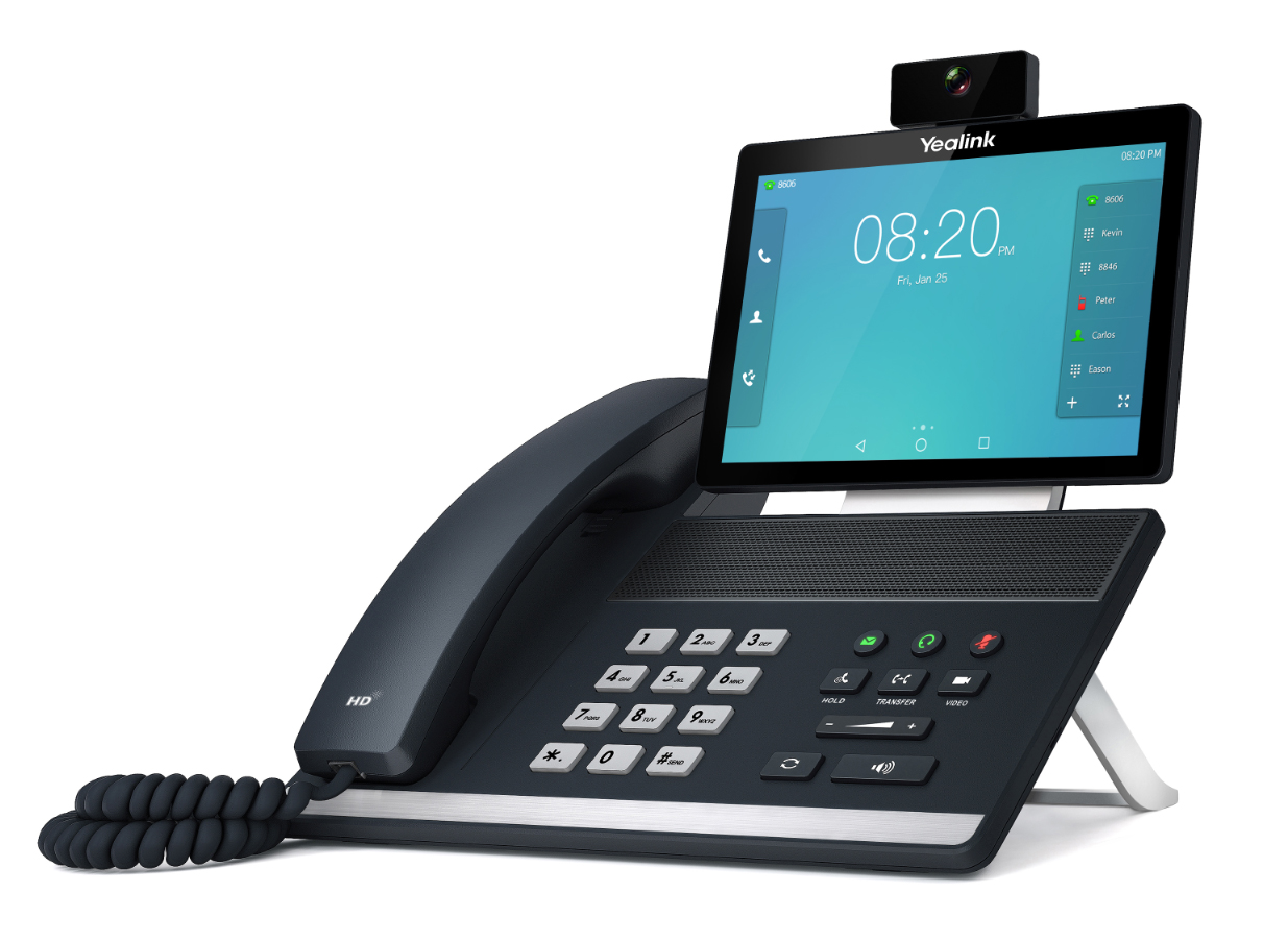 Yealink VP59 telefon VoIP z Androidem 7.1, kamerą, PoE, gigabitowymi portami Ethernet, WiFi i Bluetoothem, 16 SIP