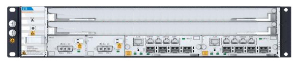 ZTE C620 terminal OLT bez płyty PON, płyty kontrolne 2x SPUF, zasilanie DC (2x PSRF)